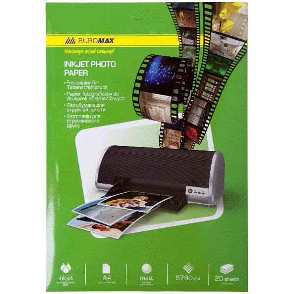 Фотопапір А4 BUROMAX Matt Inkjet 180 г/м2 20 арк., фото 2, 55.42 грн.