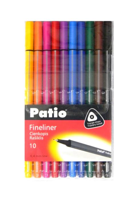 Набір ручок капілярних PATIO Fineliner 10 кольорів, фото 2, 142.56 грн.