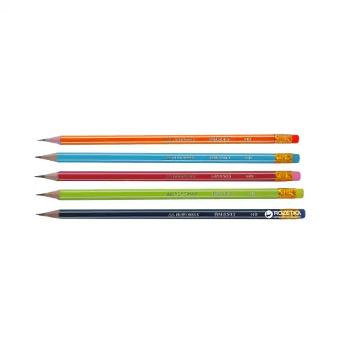 Олівець чорнографітний BUROMAX HB з гумкою, фото 2, 4.08 грн.