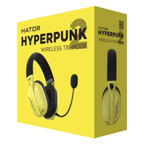 Навушники Hator Hyperpunk 2 Wireless Tri-mode Black/Yellow (HTA-857), фото 2, 2799 грн.