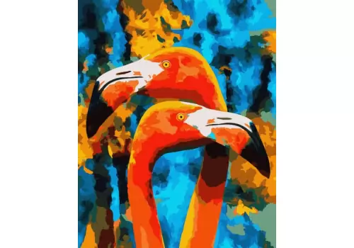 Картина по номерам 40х50 ИДЕЙКА Оранжевые фламинго
