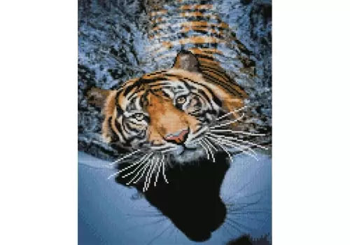 Алмазная мозаика 40х50 STRATEG Тигр на отдыхе