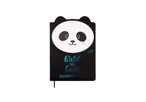 Дневник школьный YES кожзам твердая обложка Hi panda!