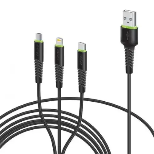 Дата кабель USB 2.0 AM to Lightning + Micro 5P + Type-C 1.4m CBFLEXU1 bl Intaleo (1283126487521), фото 2, 198 грн.