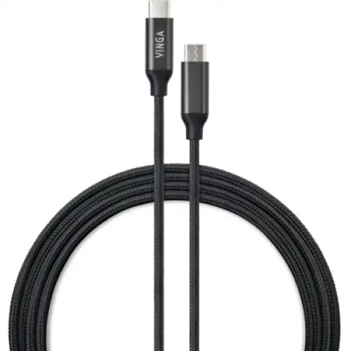 Дата кабель USB Type-C to Type-C 2.0m 100W E-Mark Chip Nylon Vinga (VCPCTC100BK2), фото 2, 229 грн.