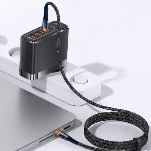 Дата кабель USB-C to USB-C 1.2m 5A 100W transparent head ColorWay (CW-CBPDCC053-BK), фото 2, 296 грн.