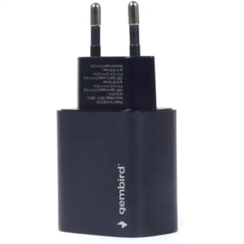 Зарядний пристрій Gembird USB-A + USB-C (PD 18W + QC3.0 18W) (TA-UQC3-03), фото 2, 269 грн.