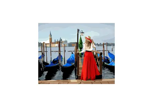 Картина за номерами 40х50 SANTI Дівчина у Венеції