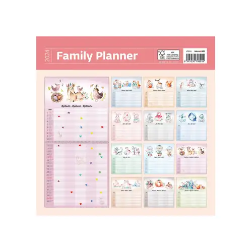 Календар HELMA 2024 30 x 30 см Family Planner, фото 2, 317.83 грн.