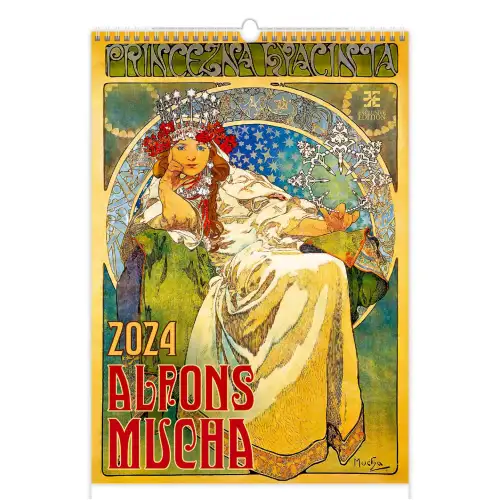 Календар HELMA 2024 33,4 x 48,5 см Alfons Mucha, фото 2, 454.61 грн.