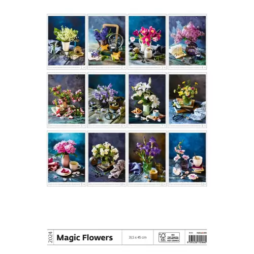 Календар HELMA 2024 31,5 x 45 см Magic Flowers, фото 2, 363.1 грн.