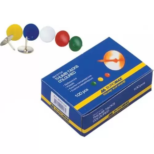 Кнопки кольорові BUROMAX 100 шт., фото 2, 19.61 грн.