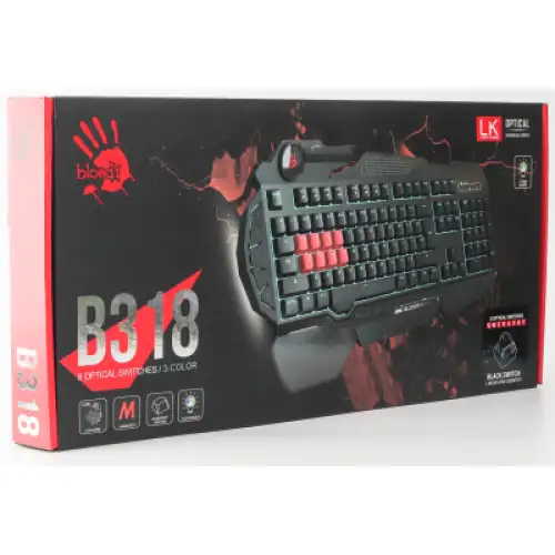 Клавіатура A4Tech Bloody B318 Black USB Black, фото 2, 1399 грн.