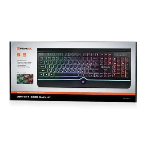 Клавіатура REAL-EL 8000 Comfort Backlit Black, фото 2, 599 грн.