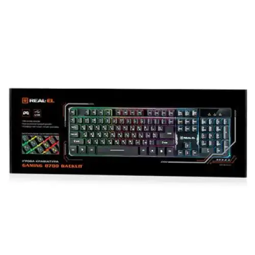 Клавіатура REAL-EL 8700 Gaming Backlit black, фото 2, 596 грн.