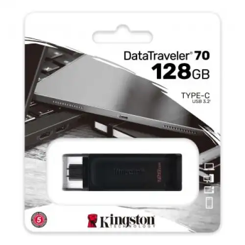 USB флеш накопичувач Kingston 128GB DataTraveler 70 USB 3.2 / Type-C (DT70/128GB), фото 2, 349 грн.
