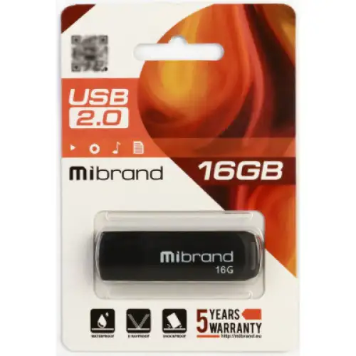 USB флеш накопичувач Mibrand 16GB Mink Black USB 2.0 (MI2.0/MI16P4B), фото 2, 146 грн.