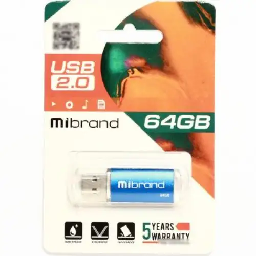 USB флеш накопичувач Mibrand 64GB Cougar Blue USB 2.0 (MI2.0/CU64P1U), фото 2, 131 грн.
