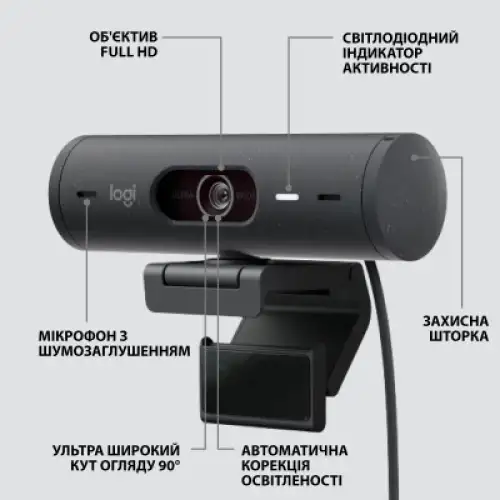 Веб-камера Logitech Brio 500 Graphite (960-001422), фото 2, 5599 грн.