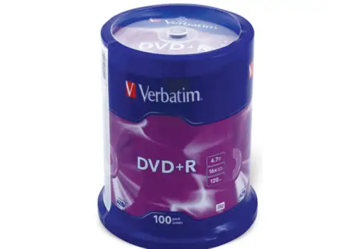 Диск DVD + R (Cake 100 шт.) Verbatim