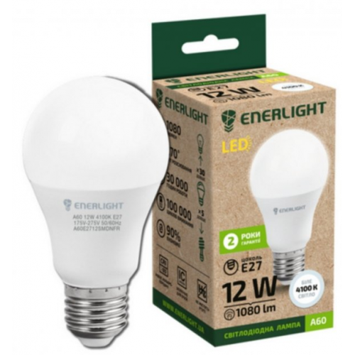 Лампа світлодіодна ENERLIGHT 12Вт E27, фото 2, 51.43 грн.