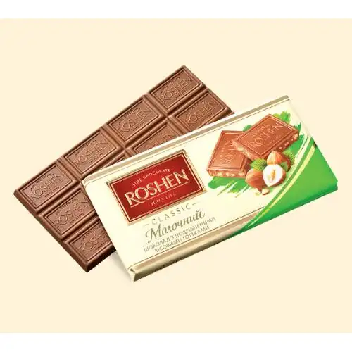 Шоколад Roshen молочний подрібнений лісовий горіх, фото 2, 49.4 грн.