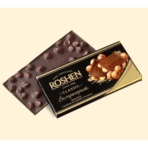 Шоколад Roshen екстрачорний цілий лісовий горіх, фото 2, 57.53 грн.
