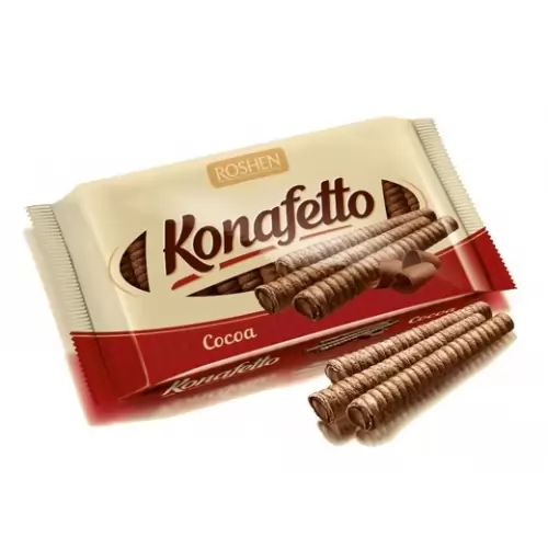 Трубочки вафельні Roshen Konafetto 156 г крем-какао, фото 2, 34.34 грн.