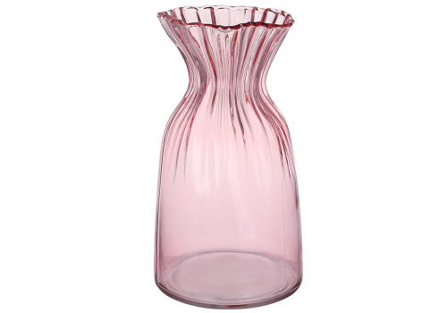 Ваза скляна Грейс 25.5 см рожева