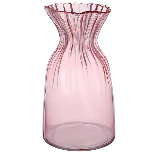 Ваза скляна Грейс 25.5 см рожева, фото 2, 959.32 грн.