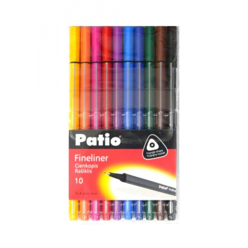 Набір ручок капілярних PATIO Fineliner 10 кольорів, фото 2, 142.56 грн.