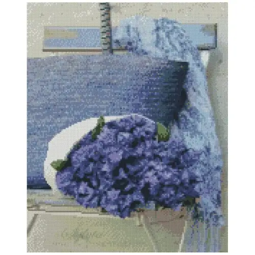 Алмазна мозаїка 40х50 STRATEG Фіолетовий букет, фото 2, 595.42 грн.
