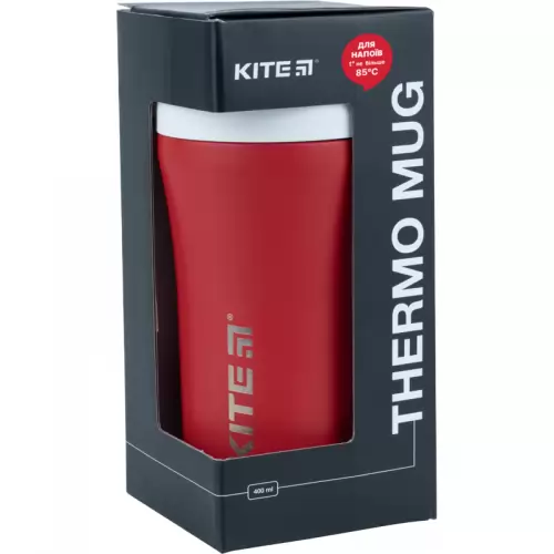 Термокухоль KITE з трубочкою 400 мл червона, фото 2, 488.16 грн.