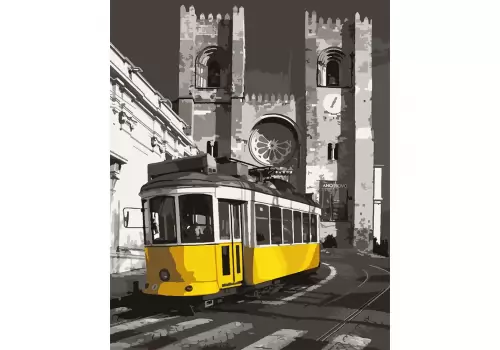 Картина за номерами 40х50 см SANTI Жовтий трамвай