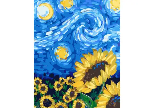 Картина за номерами 40х50 см SANTI Соняшник у стилі Ван Гога