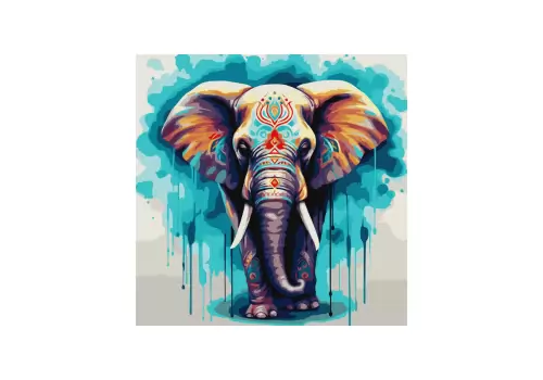 Картина по номерам 40х40 ИДЕЙКА Великолепный слон
