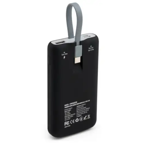 Батарея універсальна Vinga 10000 mAh SuperQC soft touch w/cable 22.5W black (VPB1SQSCBK), фото 2, 519 грн.