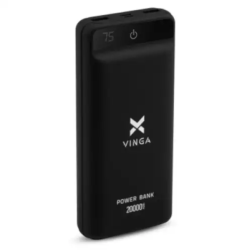 Батарея універсальна Vinga 20000 mAh QC3.0 Display soft touch black (VPB2QLSBK), фото 2, 679 грн.