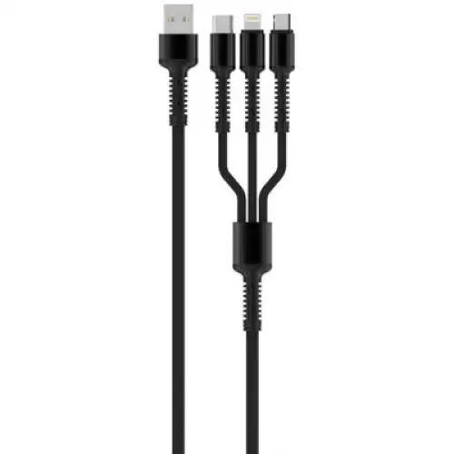 Дата кабель USB 2.0 AM to Lightning + Micro 5P + Type-C 4.0A (20W) ColorWay (CW-CBU3003-GR), фото 2, 326 грн.