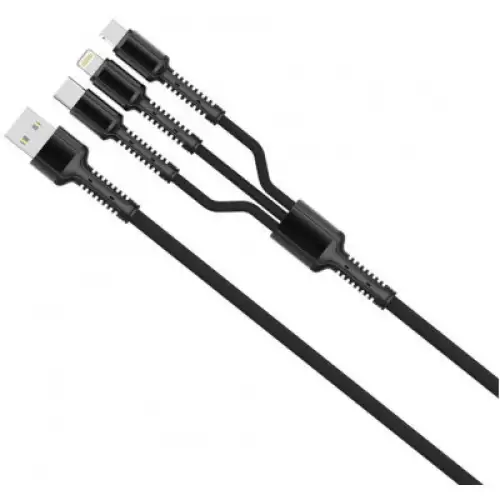 Дата кабель USB 2.0 AM to Lightning + Micro 5P + Type-C 4.0A (20W) ColorWay (CW-CBU3003-GR), фото 2, 326 грн.
