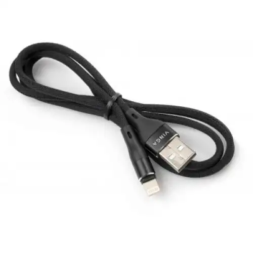 Дата кабель USB 2.0 AM to Lightning 1.0m cylindric nylon back Vinga (VCPDCLCANB1BK), фото 2, 139 грн.