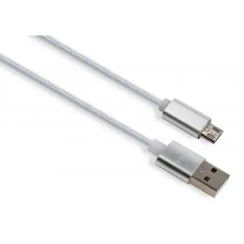 Дата кабель USB 2.0 AM to Micro 5P 1m LED silver Vinga (VCPDCMLED1S), фото 2, 99 грн.