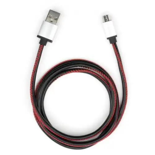 Дата кабель USB 2.0 AM to Micro 5P 1m pu leather black Vinga (VCPDCMLS1BK), фото 2, 89 грн.