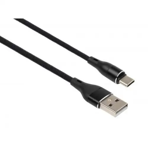 Дата кабель USB 2.0 AM to Type-C 1.0m cylindric nylon back Vinga (VCPDCTCCANB1BK), фото 2, 139 грн.