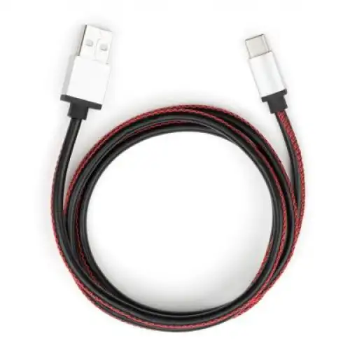Дата кабель USB 2.0 AM to Type-C 1m pu leather black Vinga (VCPDCTCLS1BK), фото 2, 109 грн.
