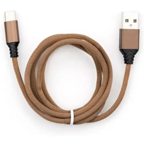 Дата кабель USB 2.0 AM to Type-C nylon 1m brown Vinga (VCPDCTCNB21BR), фото 2, 129 грн.