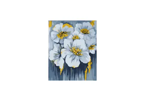 Картина по номерам 40х50 SANTI Голубые цветы в золоте
