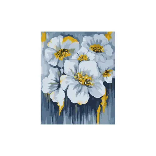 Картина за номерами 40х50 SANTI Блакитні квіти у золоті, фото 2, 285.41 грн.