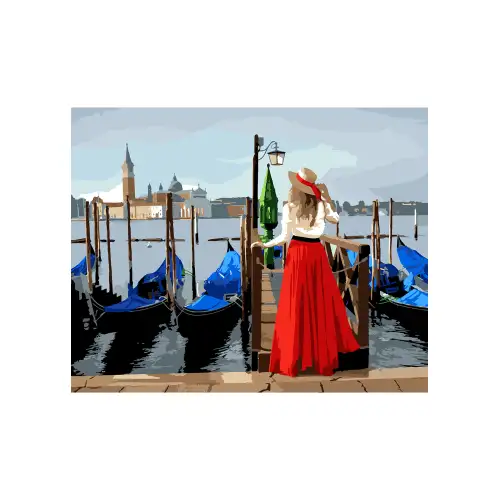 Картина за номерами 40х50 SANTI Дівчина у Венеції, фото 2, 285.41 грн.