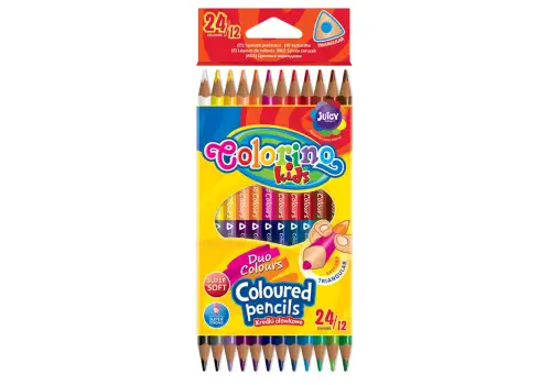 Набір олівців 24 кол. COLORINO Pastel Duo Colors двосторонні тригранні